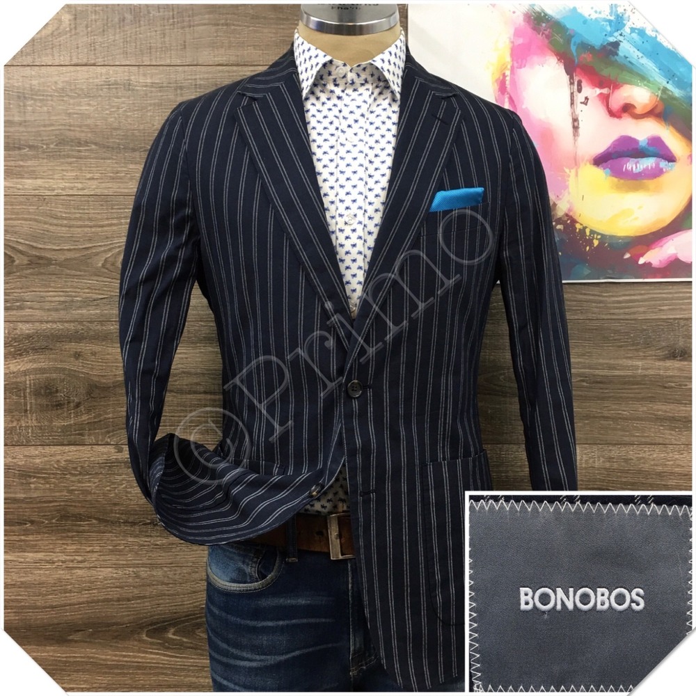 BONOBOS Mens Linen Cotton Blazer Sport Coat Casual Jacket Size 40R Slim Suit